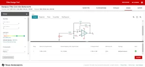 Texas Instruments Filter Design Tool - Design Tab