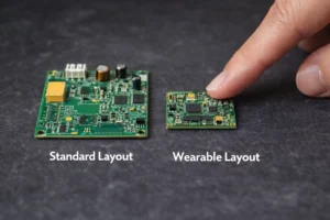 Standard vs compact PCB layout for wearables