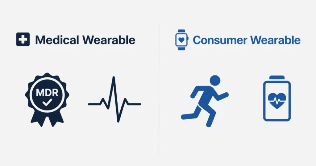 Vergleich zwischen medizinischem Wearable und Consumer Wearable