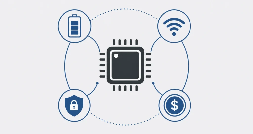 Mikrocontroller mit IoT-Auswahlkriterien Energie, Konnektivität, Sicherheit und Kosten