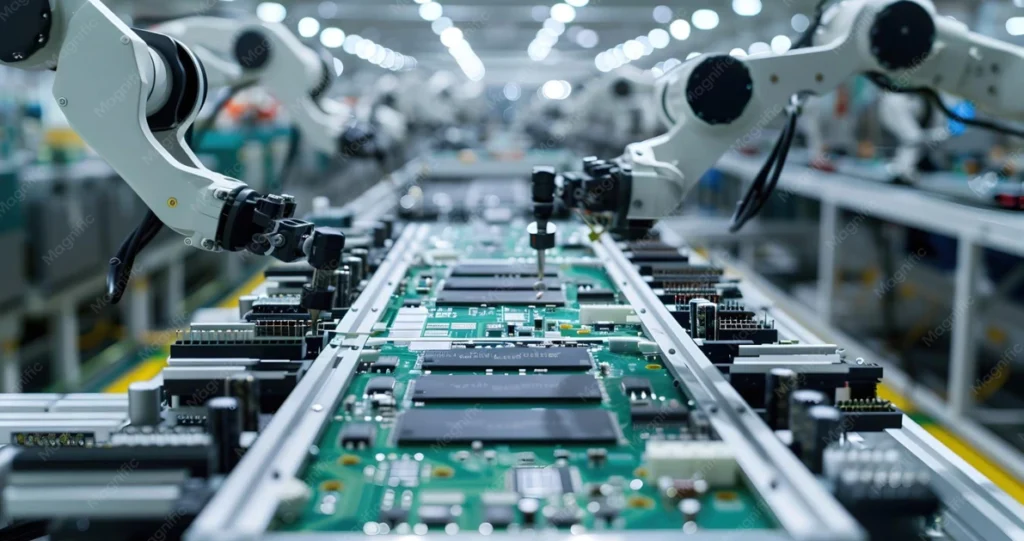 Robotergestützte SMT-Fertigungslinie für elektronische Leiterplatten