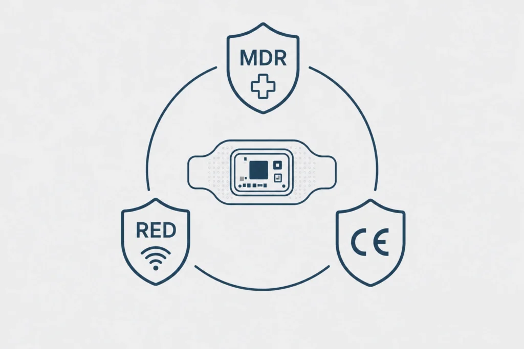 Wearable Patientenmonitoring mit MDR, RED und CE-Zertifizierung